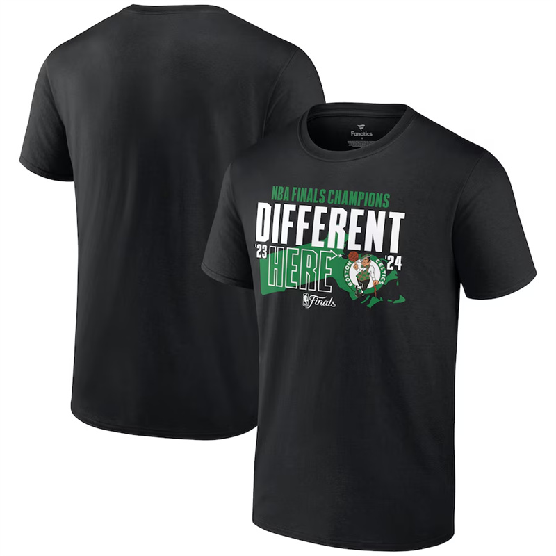 Men's Boston Celtics Black 2024 Finals Champions Outlet Pass Hometown Originals T-Shirt